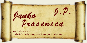 Janko Prosenica vizit kartica